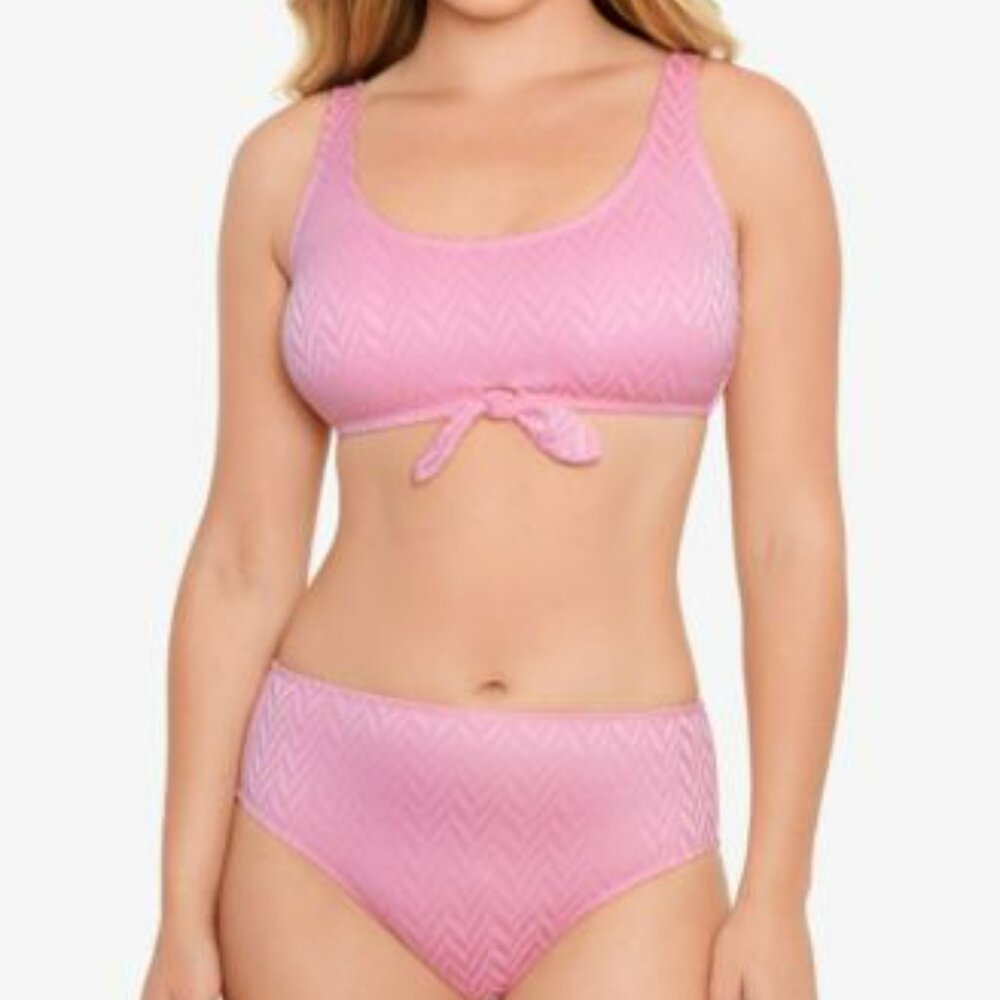 NWT Salt + Cove Womens Scoop Neck Pink Bikini Swim Top SIZE JUNIORS LARGE - Picture 6 of 6